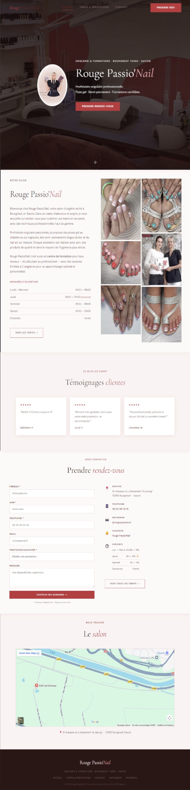 Site Rouge Passio'Nail après refonte par Digily